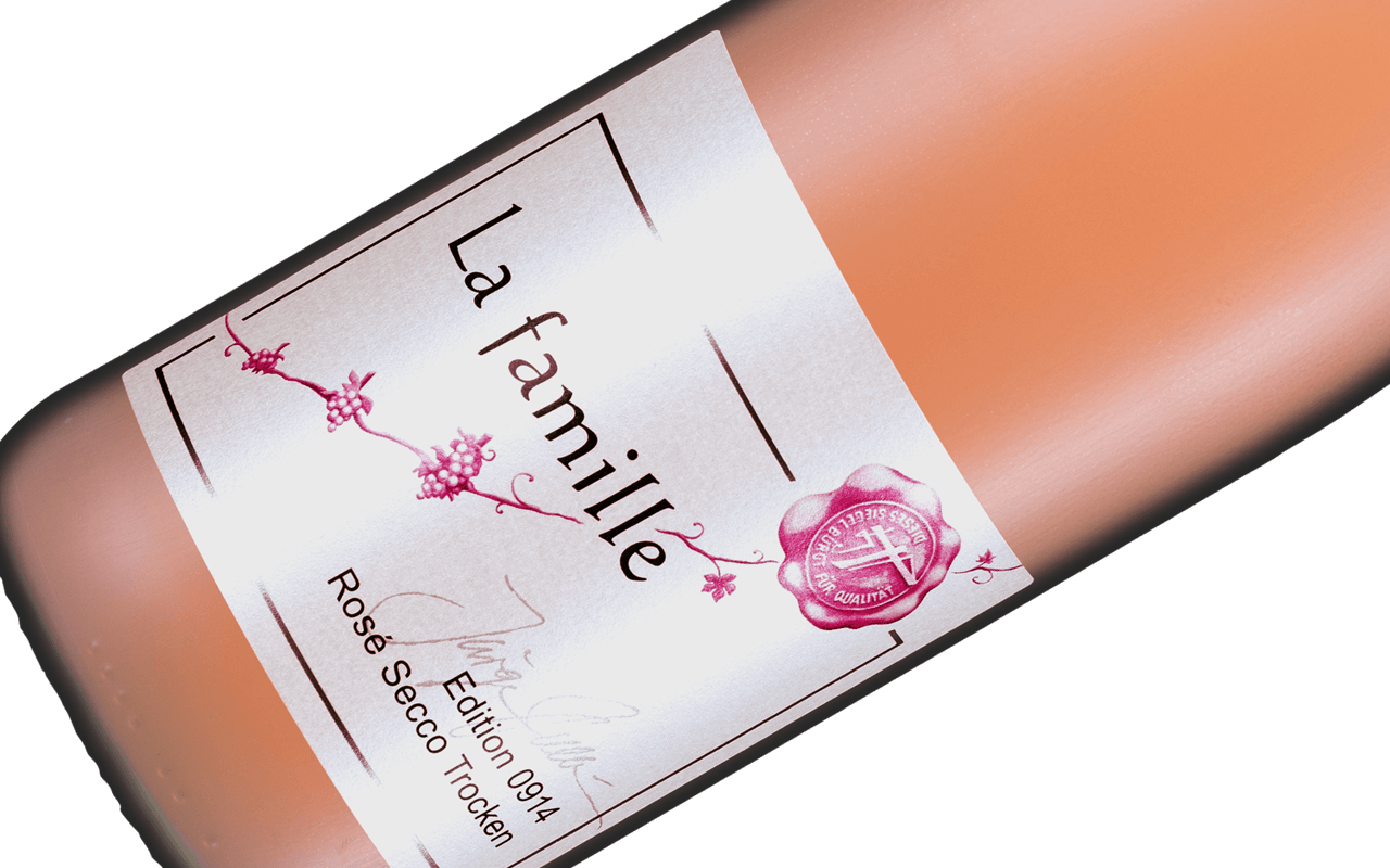 JTC La Famille Rosé Secco "Lehm Kiesel Sand" - Sommelier-Edition, Mittelhaardt, Pfalz, Deutschland JTC La Famille Rosé Secco "Lehm Kiesel Sand" - Sommelier-Edition, Mittelhaardt, Pfalz, Deutschland