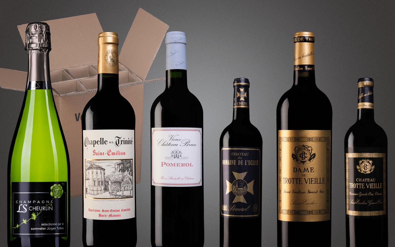 Probierbox 6er "Rechtes Ufer Bordeaux - Bestes von Saint Èmilion bis Pomerol" (Abholpreis) Probierbox 6er "Rechtes Ufer Bordeaux - Bestes von Saint Èmilion bis Pomerol" (Abholpreis)