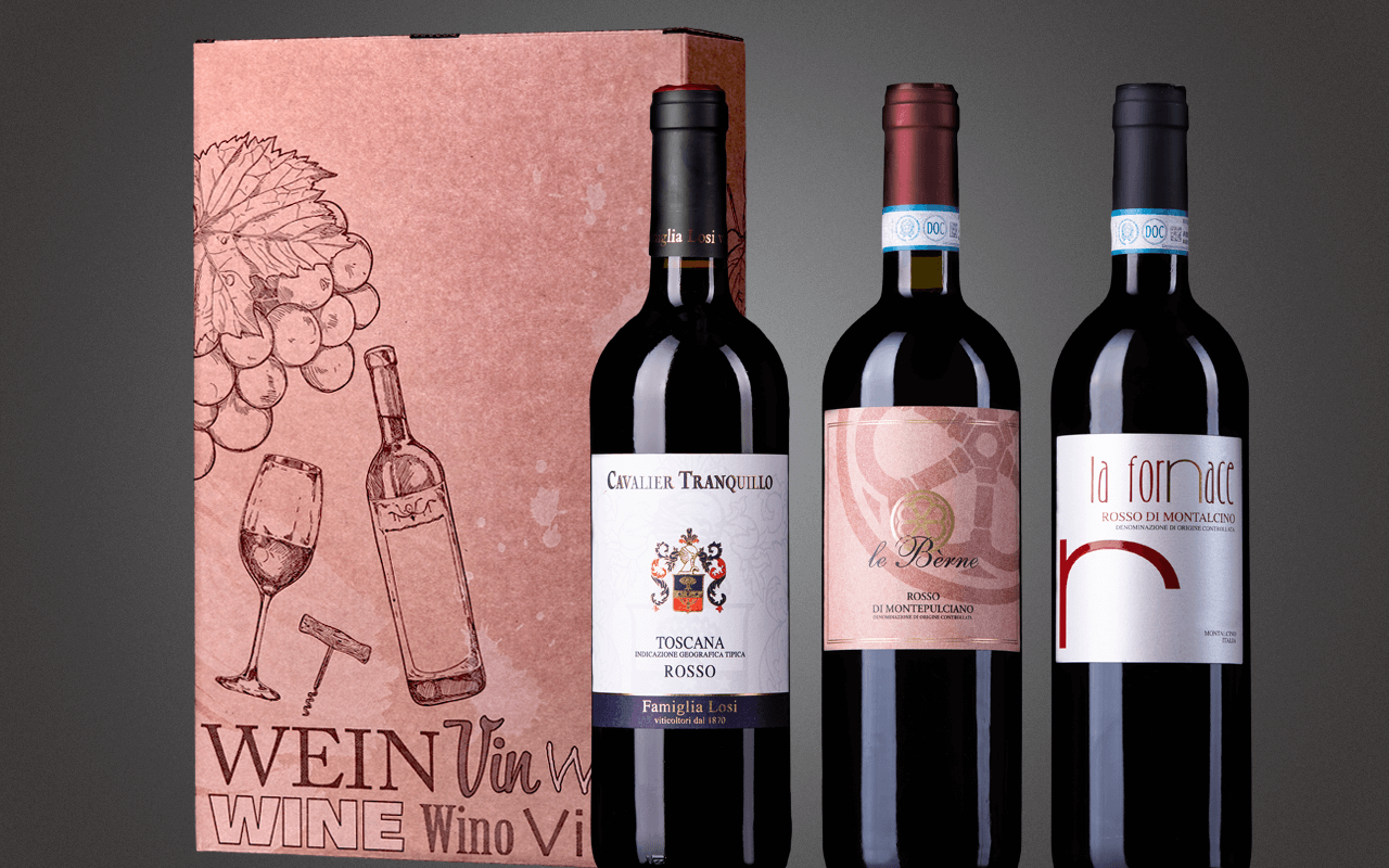 JTC 3er Karton "Toskana Terroir-Reise mit Rioja und Priorat" - Präsent zum Abholpreis JTC 3er Karton "Toskana Terroir-Reise mit Rioja und Priorat" - Präsent zum Abholpreis