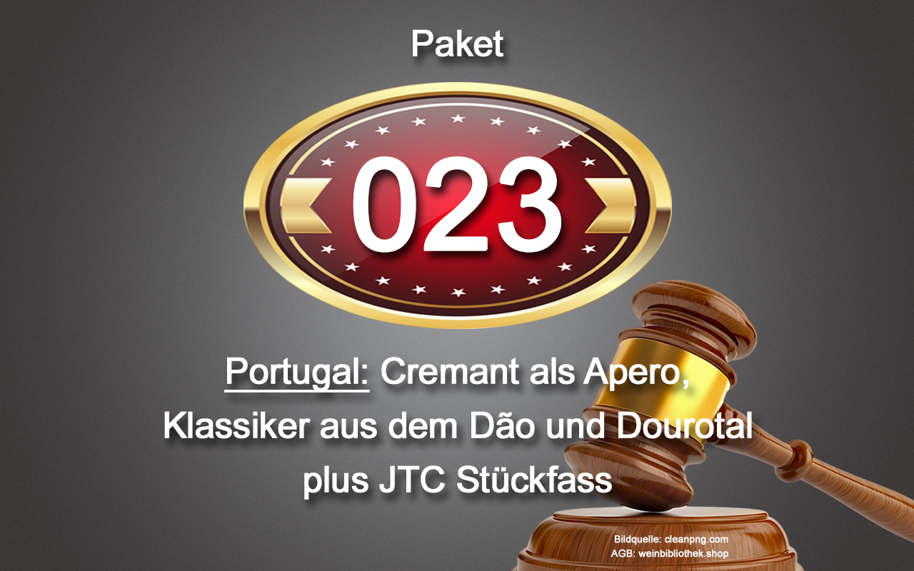 0023 AUKTION Portugal-Paket: Cremant, Dao Weissweine und Rotweine, Tawny Port, LBV klein Douro, JTC Stückfass