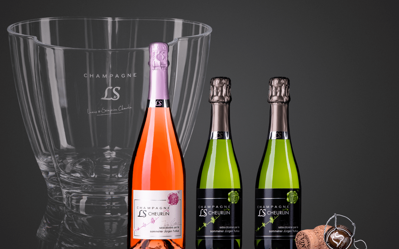 JTC Dreier-Kühler "1x Rosé Champagner, 2x Champagner Brut 0375ml" Acrylglas (Abholpreis)