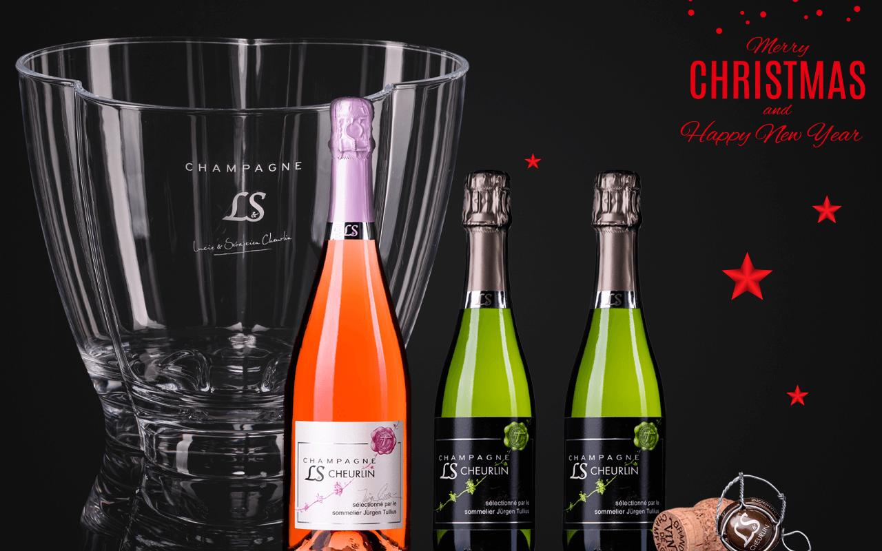JTC Dreier-Kühler "1x Rosé Champagner, 2x Champagner Brut klein" Acrylglas (Präsent - Abholpreis Vinothek)