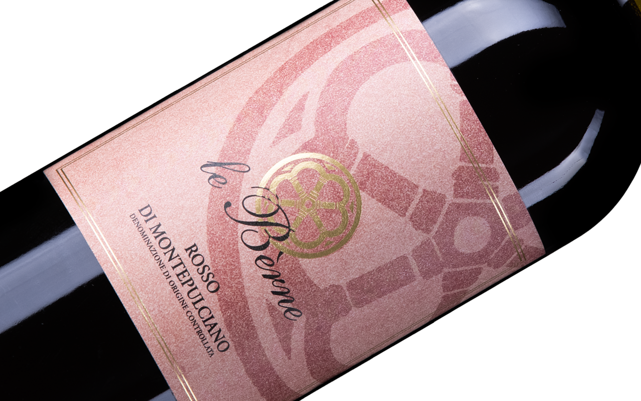 2016 Rosso di Montepulciano, Rotwein, Pliozän, Kalk, Fossilien - Le Bèrne, Montepulciano, Toskana, Italien 2016 Rosso di Montepulciano, Rotwein, Pliozän, Kalk, Fossilien - Le Bèrne, Montepulciano, Toskana, Italien