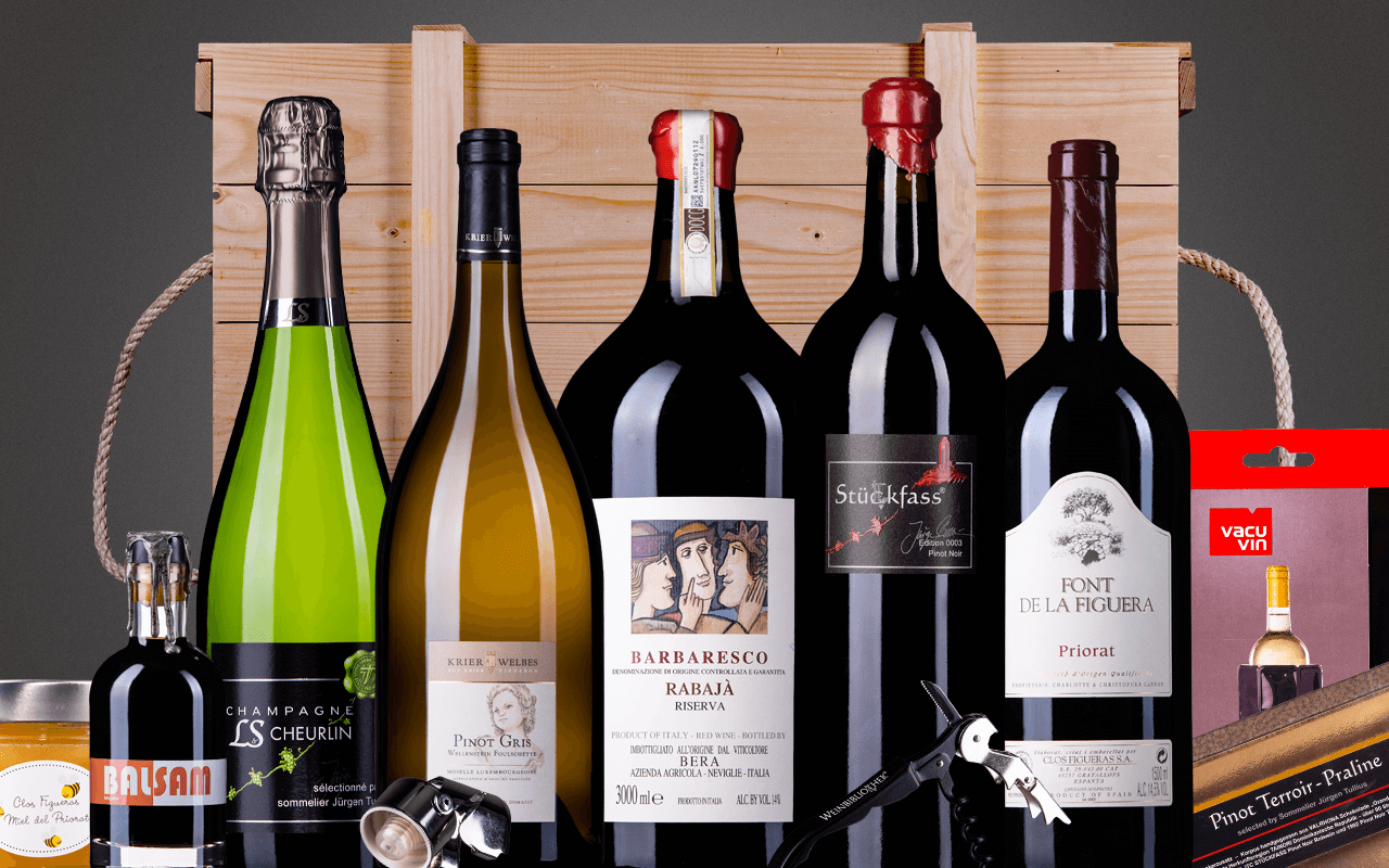 JTC 5er Magnumkiste "Europareise mit Barbaresco Reserva Doppelmagnum" (Abholpreis) JTC 5er Magnumkiste "Europareise mit Barbaresco Reserva Doppelmagnum" (Abholpreis)